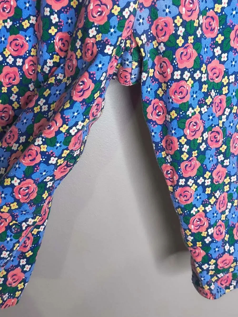 Vintage Oshkosh Baby Floral Romper 18 Months Embroidered Collar USA Flawed